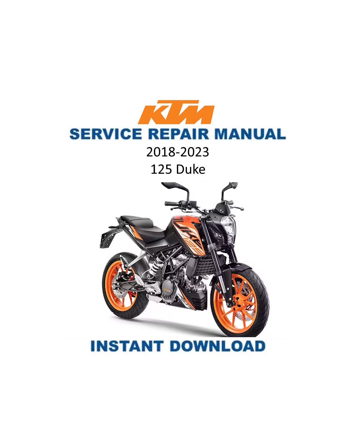 Manual de servicio de la motocicleta KTM 125 Duke | 2018-2023