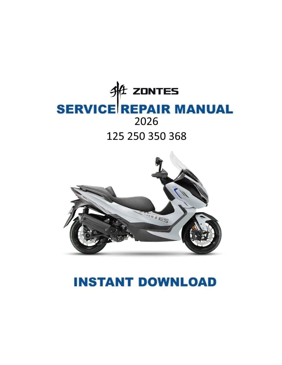 Zontes E125 E250 E350 E368 Scooter Service Manual PDF | 2026