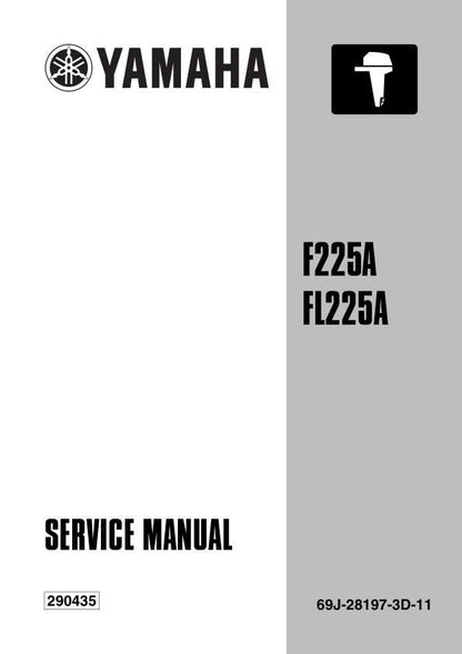 Yamaha F225A FL225A Outboard Service Manual factory service manual title page