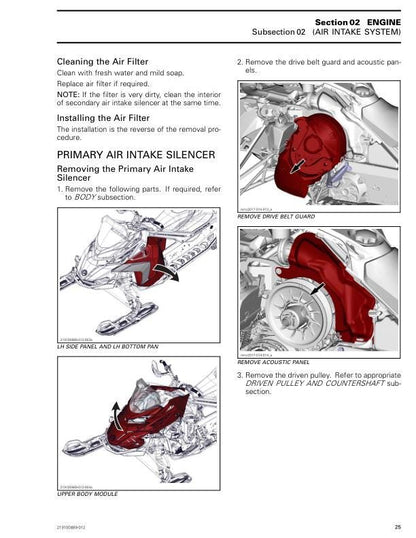 Lynx RAVE RE 600 850 Snowmobile Service Manual table of contents