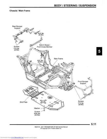Polaris RZR Ranger 900 UTV Service Manual sample page from the repair manual