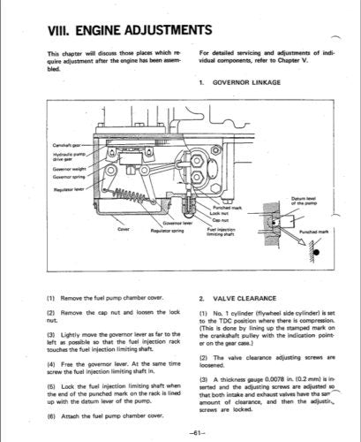Yanmar YM135-YM4000 Tractor Service Manual sample page with diagrams and specifications