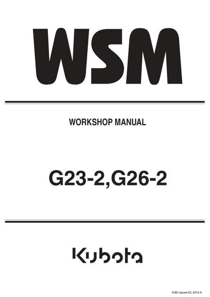 Kubota G23 G26 Mower Service Manual factory service manual title page