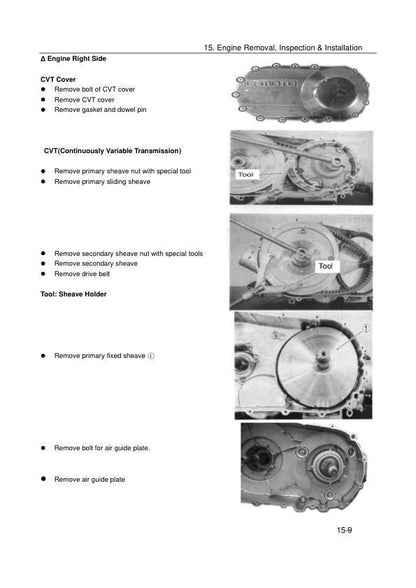 CF MOTO CF 500 Service Repair Manual sample page with service data and tables