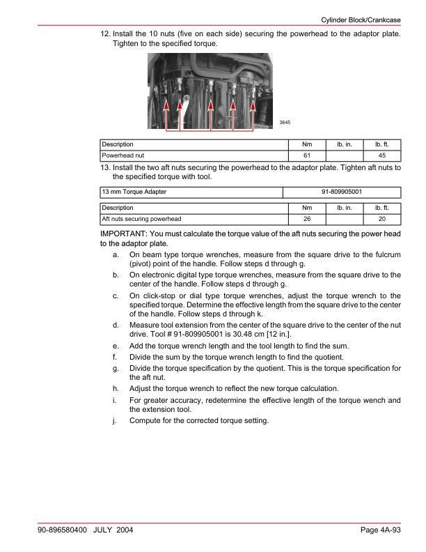 Mercury Verado 200 225 250 275 Outboard Service Manual sample page with technical illustrations