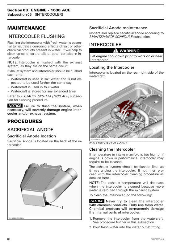 Sea-Doo GTI GTR Service Manual sample page from the repair manual