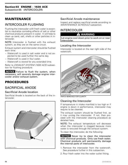 Sea-Doo GTI GTR Service Manual sample page from the repair manual