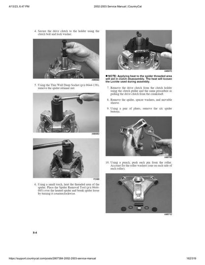 Arctic Cat Bearcat Wide Track Touring Trail Snowmobile Service Manual sample page with technical illustrations