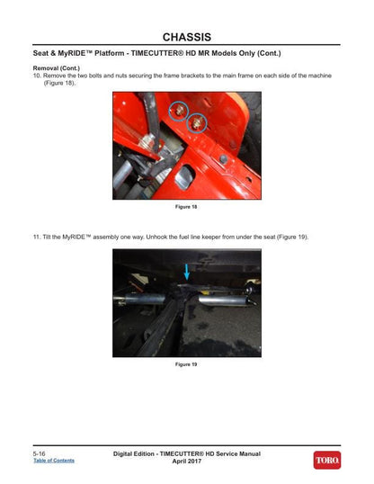 Toro Timecutter HD 75201 75202 75203 75210 75211 75212 74864 Service sample page with technical illustrations