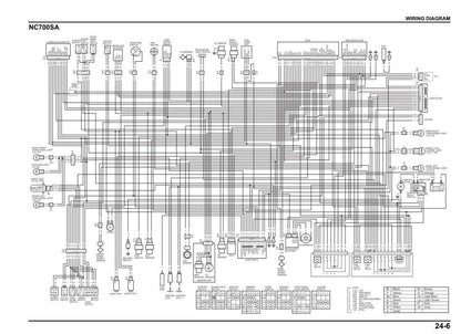 Honda NC 700 Motorcycle Service Manual sample page showing schematics and diagrams