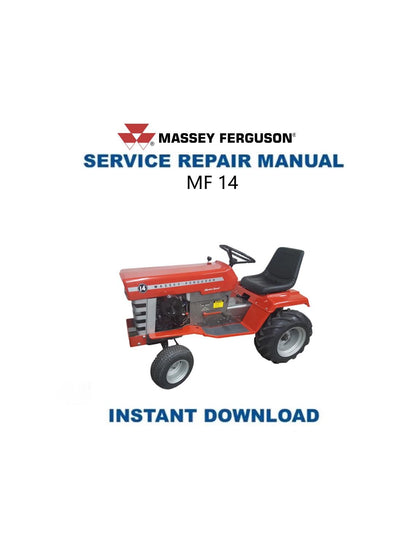 Massey Ferguson MF14 Tractor Service Manual - Service Manual PDF Instant Download