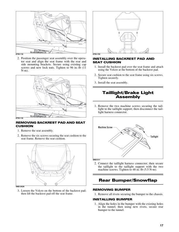 Arctic Cat Norseman Riot Touring ZR M 400 Snowmobile Service Manual sample page from service manual
