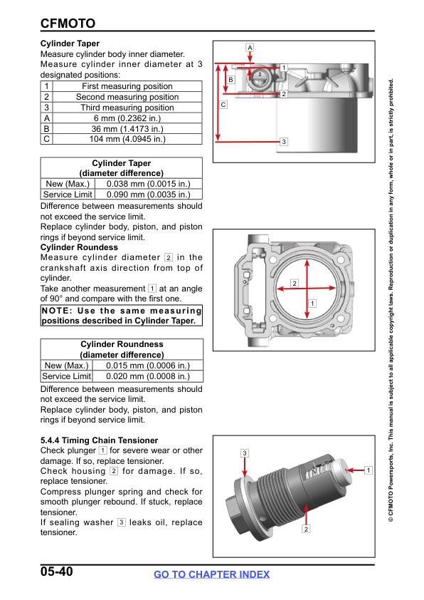 CFMOTO UFORCE 800 XL Service Repair Manual sample page showing repair procedures