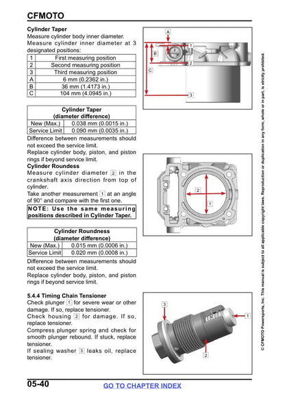 CFMOTO UFORCE 800 XL Service Repair Manual sample page showing repair procedures