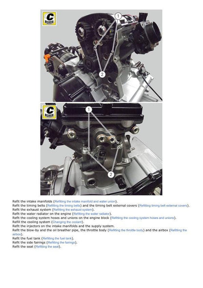 Ducati Hypermotard SP Motorcycle Service Manual sample page with technical illustrations