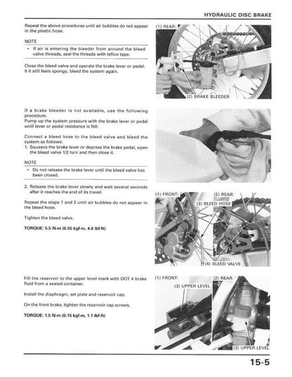 Honda XR 400 R Motorcycle Service Manual sample page showing schematics and diagrams