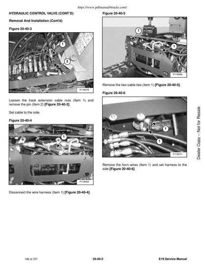Bobcat E19 Compact Excavator Service Manual sample page showing repair procedures