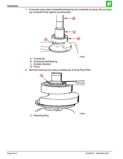 Mercury Mariner 135 150 175 200 Outboard Service Manual table of contents