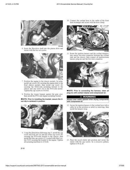 Arctic Cat F5 F800 F1100 M XF Bearcat T570 TZ Snowmobile Service sample page from service manual