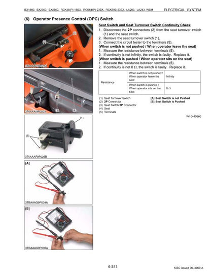 Kubota BX1860 BX2360 BX2660 Tractor Service Manual sample page showing schematics and diagrams