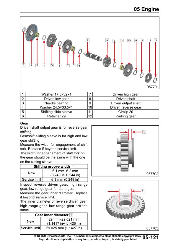 CFMOTO ZFORCE 950 1000 EX Sport Service Repair Manual sample page with technical illustrations