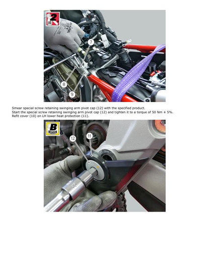 Ducati Multistrada V4 Pikes Peak Motorcycle Service Manual sample page with technical illustrations