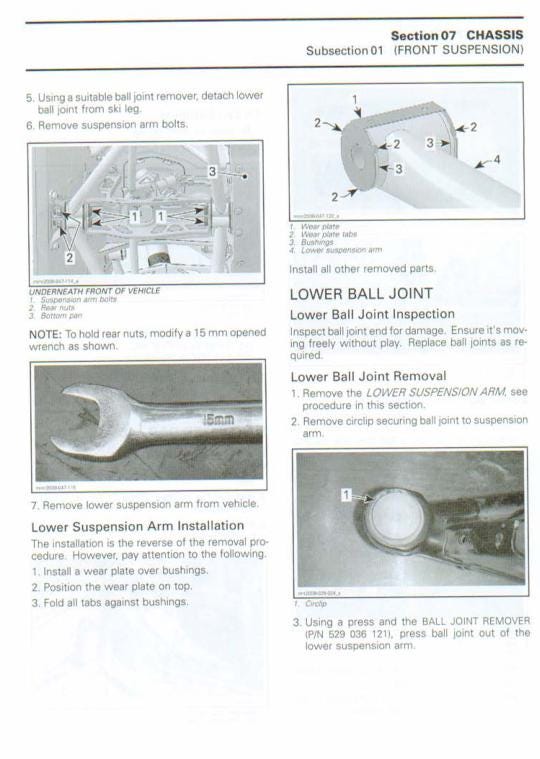 Skidoo REV XP XR Snowmobile Service Manual sample page from the repair manual