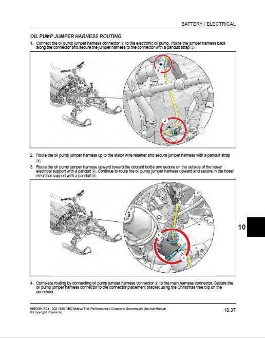 Polaris MATRYX 650 850 Snowmobile Service Manual sample page showing schematics and diagrams