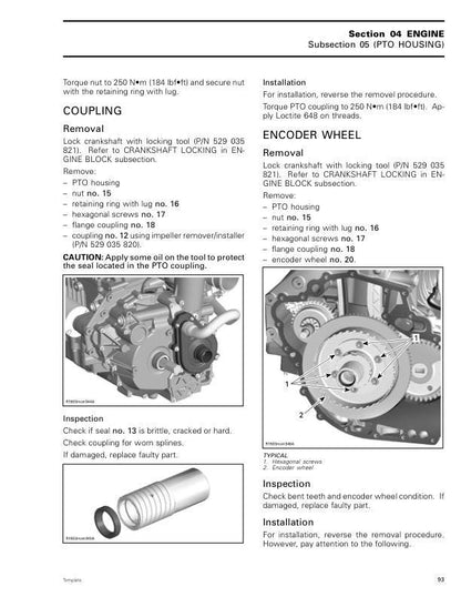 Skidoo Elite Series 1500 Snowmobile Service Manual sample page from service manual