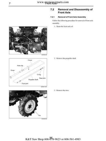 Cub Cadet 7530 7532 Tractor Service Manual table of contents