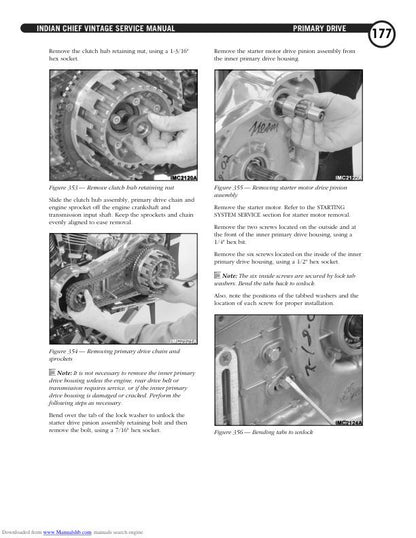 Indian Chief Vintage Deluxe Roadmaster Springfield Motorcycle Service sample page with service data and tables