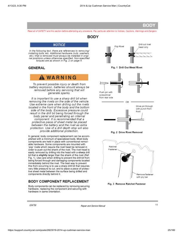 Cushman Hauler Pro 72V Golf Cart Service Manual sample page from service manual
