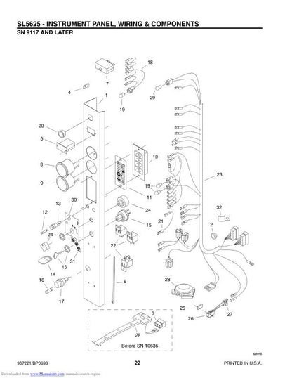 GEHL 5625 Skid Loader Service Manual sample page with diagrams and specifications