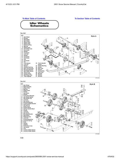 Arctic Cat Panther Bearcat Thundercat ZR ZL Snowmobile Service Manual sample page with service data and tables