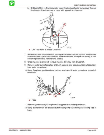 Mercury Optimax 135 150 Outboard Service Manual sample page with service data and tables