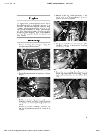 Arctic Cat ZR 200 Snowmobile Service Manual sample page from service manual