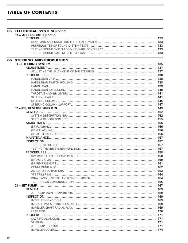Sea-Doo RXP-X 300 Service Manual sample page showing repair procedures