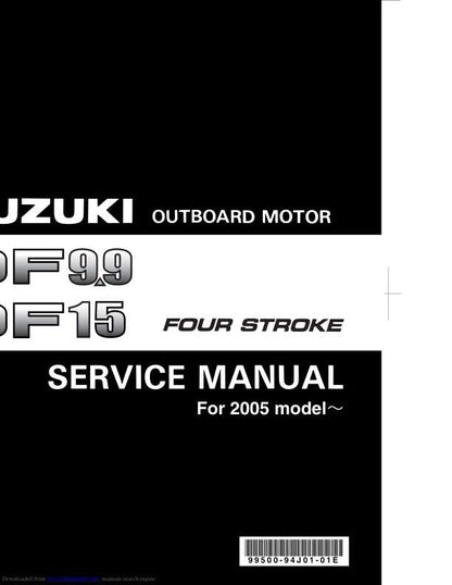 Suzuki DF9.9 DF15 Outboard Service Manual factory service manual title page