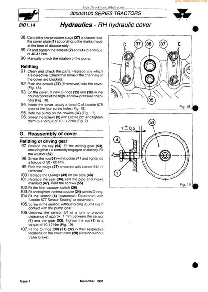 Massey Ferguson MF 3050 3060 3065 Tractor Service Manual sample page showing schematics and diagrams