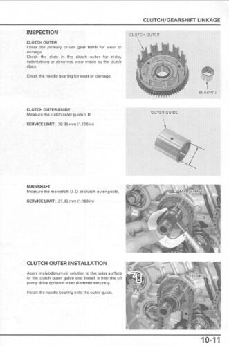 Honda Shadow VT1100 Motorcycle Service Manual sample page with technical illustrations