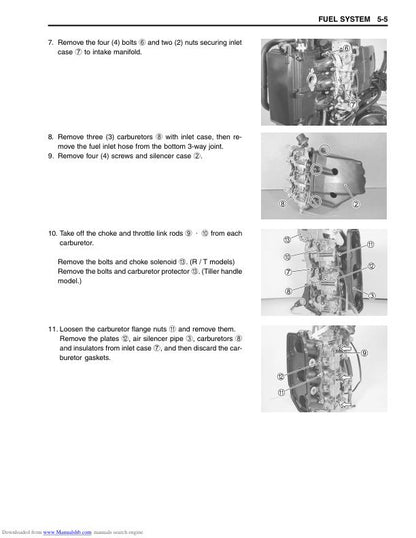 Suzuki DF25 DF30 Outboard Service Manual sample page showing repair procedures