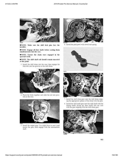 Arctic Cat Prowler Pro UTV Service Manual sample page with service data and tables