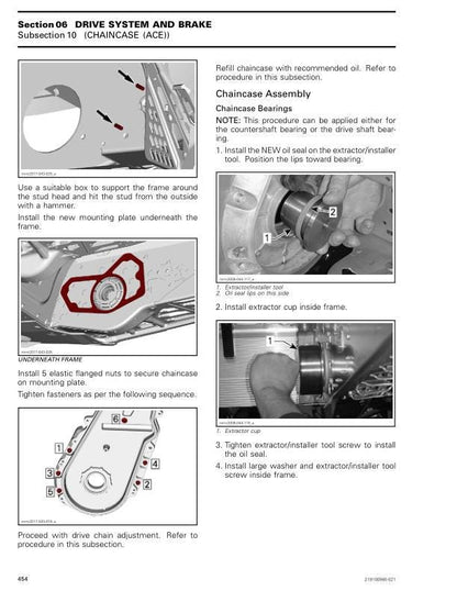 Skidoo Renegade 600 850 900 Snowmobile Service Manual sample page with service data and tables