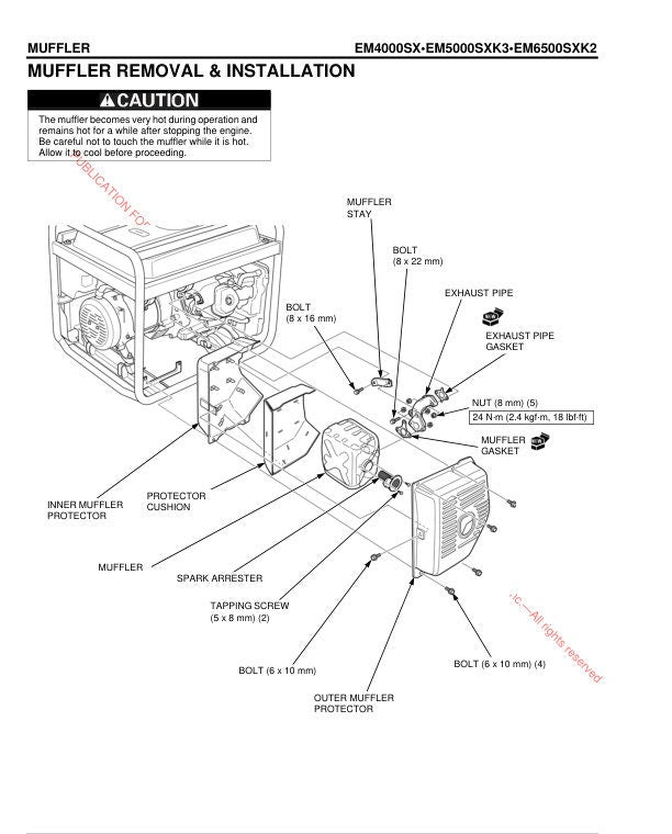 Honda EM4000 EM5000 EM6500 Generator Service Manual sample page from service manual