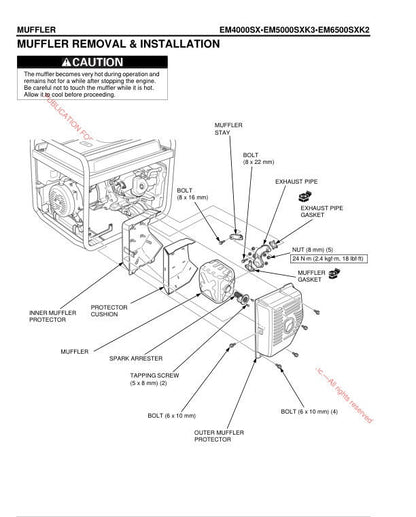 Honda EM4000 EM5000 EM6500 Generator Service Manual sample page from service manual