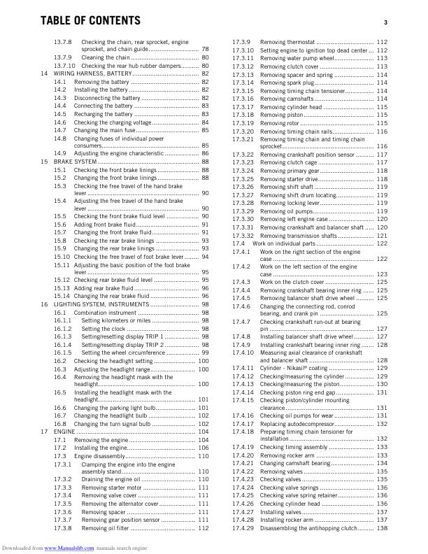 KTM 690 SMC Motorcycle Service Manual sample page showing schematics and diagrams