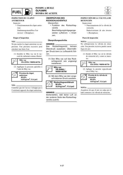 Yamaha F100A F115A F130A Outboard Service Manual sample page from service manual