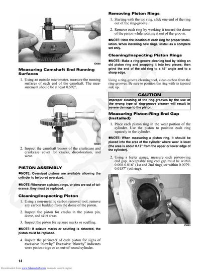 Arctic ZR 120 Kitty Cat Snowmobile Service Manual sample page showing repair procedures