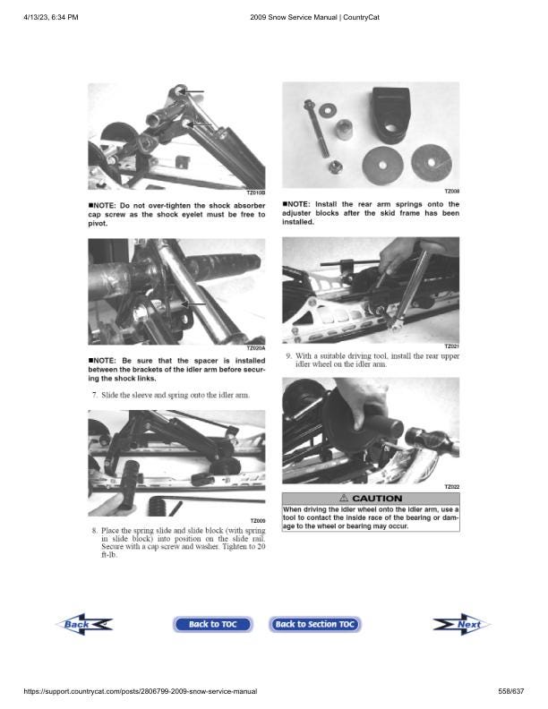 Arctic Cat Crossfire Z1 Bearcat F5 Snowmobile Service Manual sample page showing schematics and diagrams