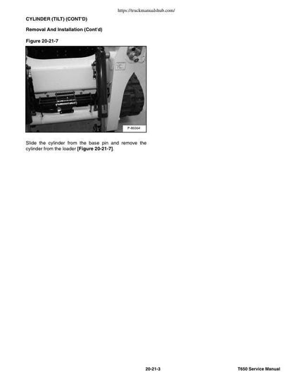 Bobcat T650 Compact Track Loader Service Manual sample page with diagrams and specifications